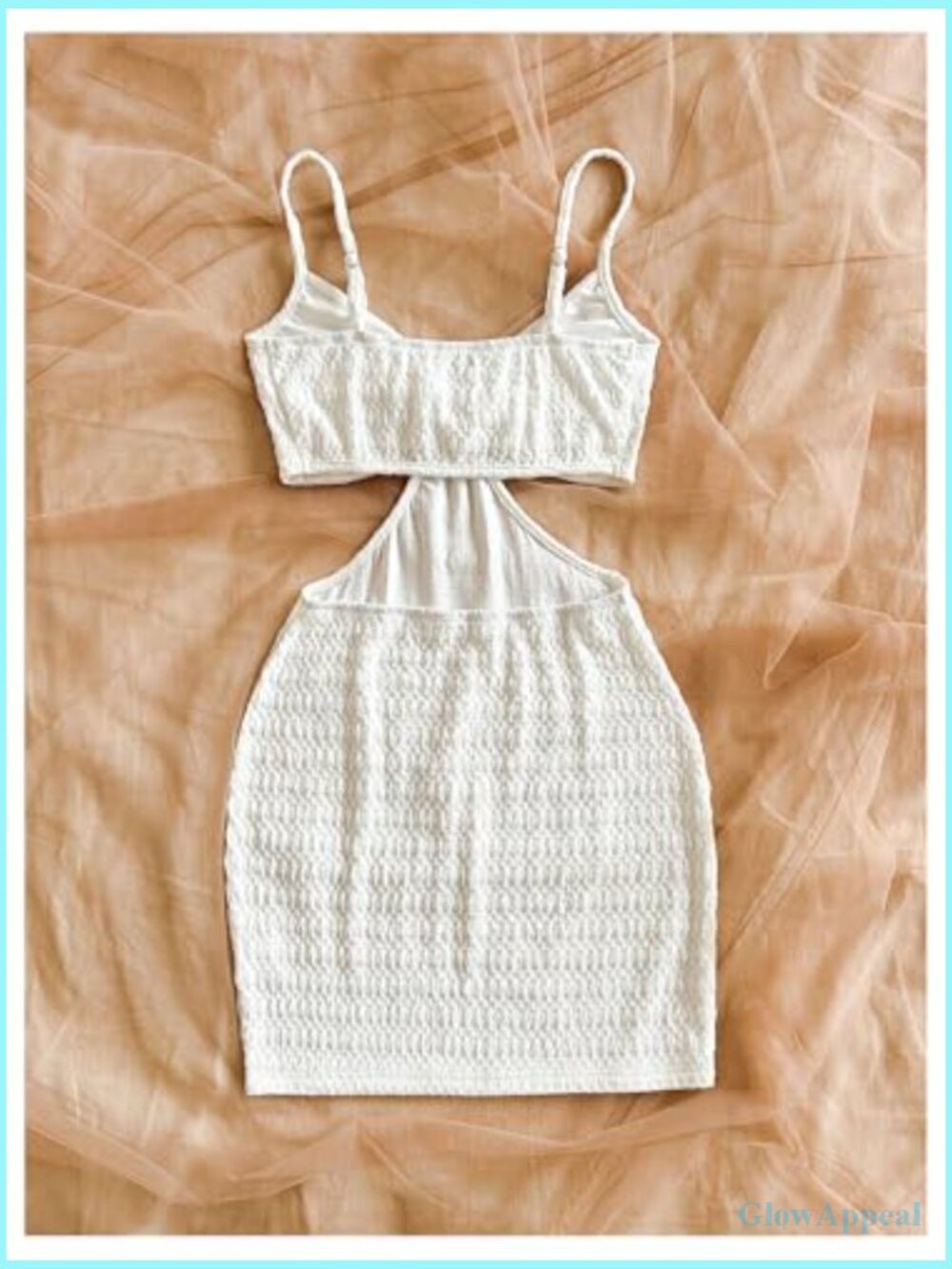 Women's Boho Knitted Cut Out Bodycon Backless Cami Mini Dress - Picture 2 of 7